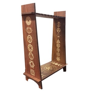 Wooden Pendulum Display Stand With Moon Phase Design H:30 x W:26cm Wooden Pendulum Display Stand With Moon Phase Design H:30 x W:26cm